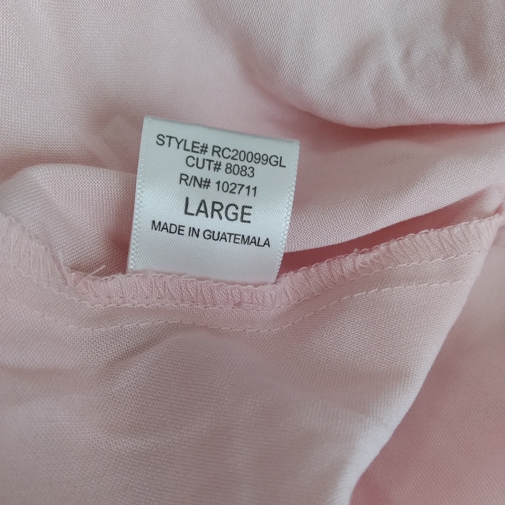 NWT Gibsonlook Womens Blissful Blouson Sleeve Dress Pink Coral Ruffle Hem L - Picture 10 of 11